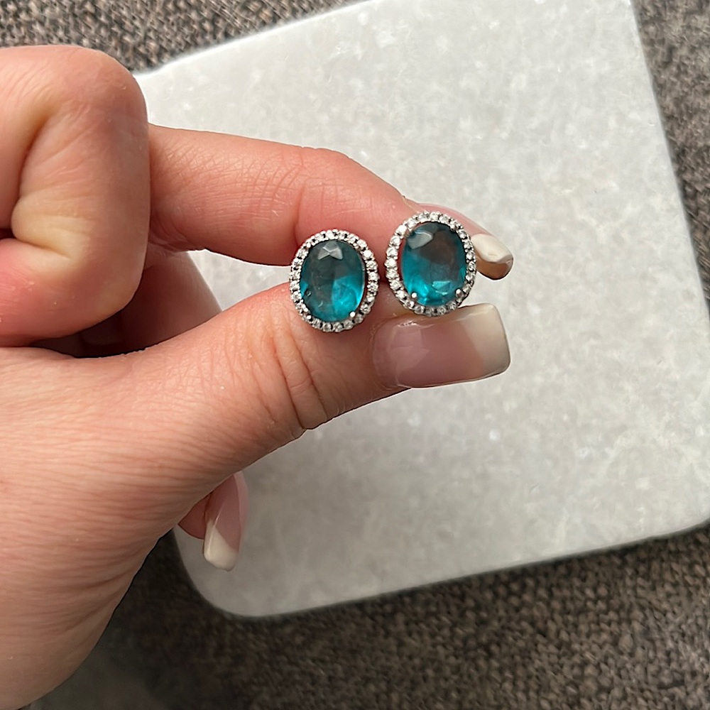 Turquoise and Crystal Earrings